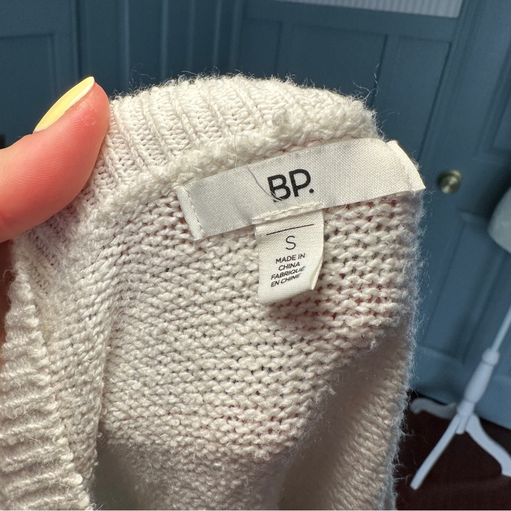 BP Nordstrom Women's Cream Sweater with Pink and Black Stripes S - Picture 7 of 7